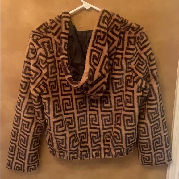 Brown and Black Fuzzy Jacket - Picture 3 of 5